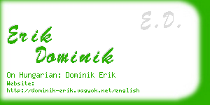 erik dominik business card